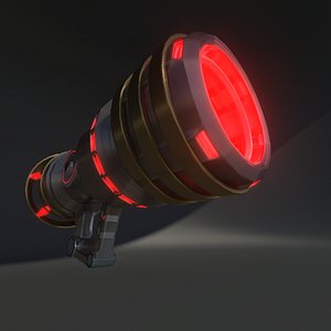 3D futuristic ionic gun model