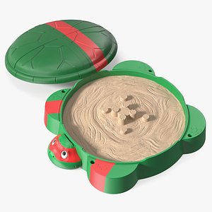 Open Ninja Turtle Sandbox with Sculpted Sand