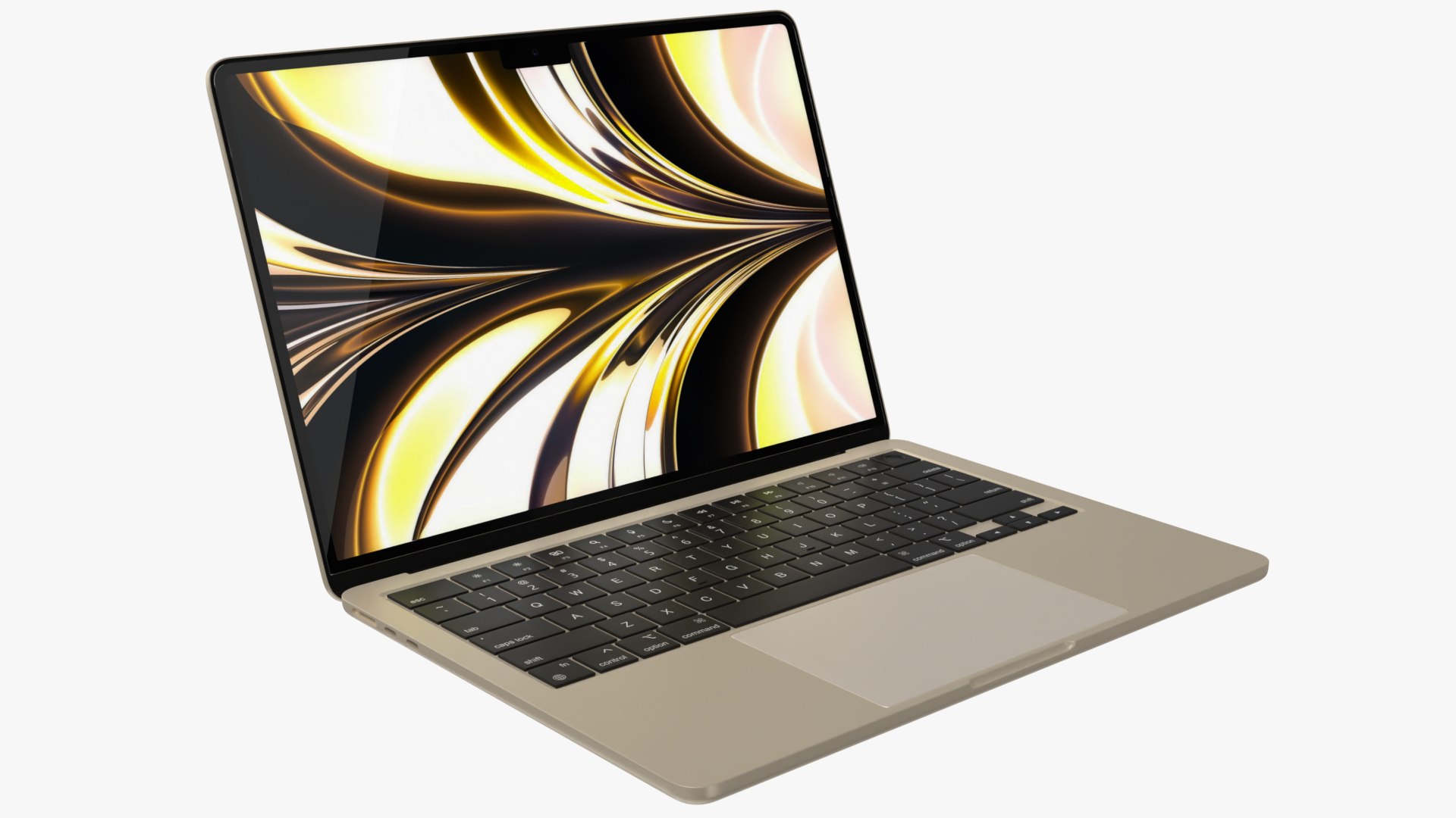 Apple MacBook Air M2 Starlight 3D Model - TurboSquid 1934483