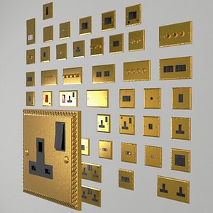 3d model georgian style switches sockets
