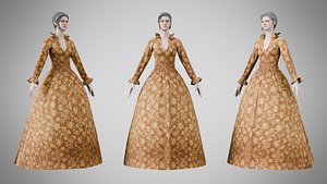 3D Dress 30 Amber Bloom Brocade v2