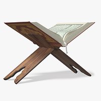 Quran Book on Stand Red Open