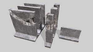 Old Concrete Walls 3D model
