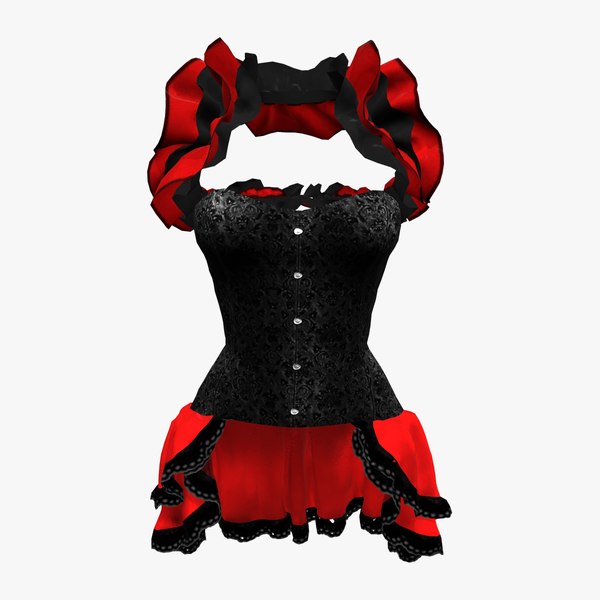 3D Burlesque Corset Dress With Shrug Set - TurboSquid 1880904