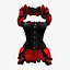 Robe corset burlesque avec jeu de haussement d'épaules