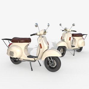3D Classic Vintage Vespa Scooter - Cream