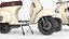 Классический винтажный скутер Vespa - кремового цвета.