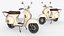 Классический винтажный скутер Vespa - кремового цвета.