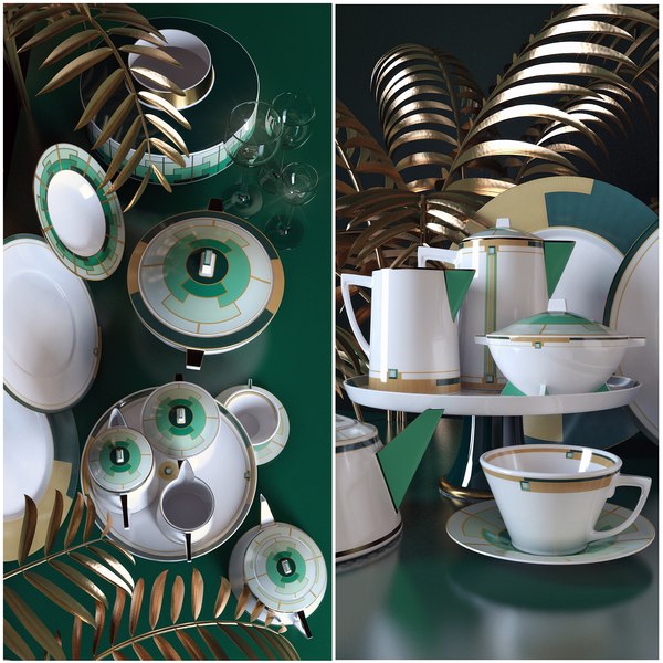 modelo 3d Set de utensilios de cocina EMERALD Fábrica de Vista Alegre -  TurboSquid 1085079