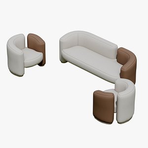 Modern Sofa and Lounge Chair Set model