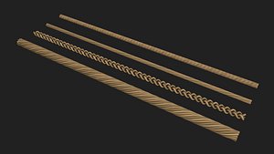 3D Four pieces of rope