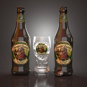 ginger beard beer bottles 3D