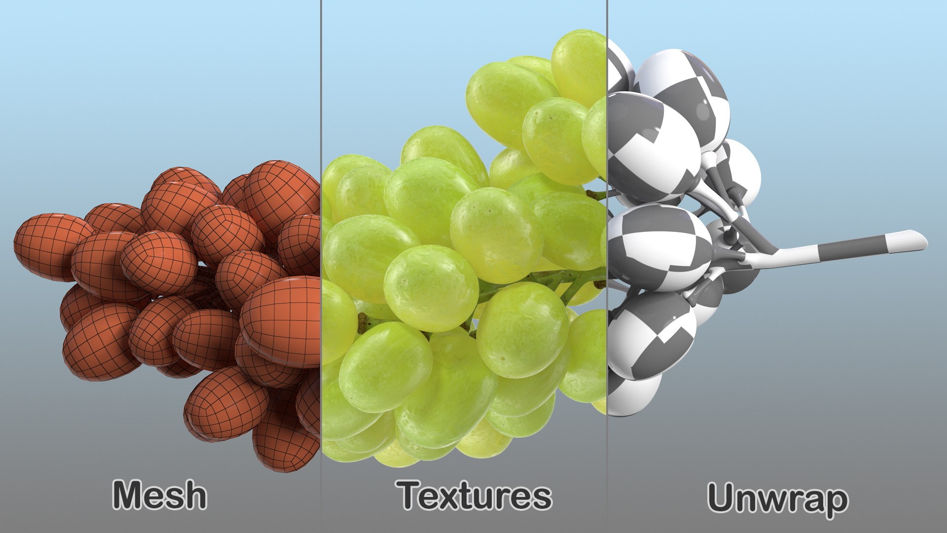 3D cluster green grapes model https://p.turbosquid.com/ts-thumb/TD/Zg7hX5/5rJZiqjt/clusterofgreengrapes3dmodel010/jpg/1580402022/1920x1080/fit_q87/c410befab5ed202441568b65fdae6b8f51cc82a9/clusterofgreengrapes3dmodel010.jpg