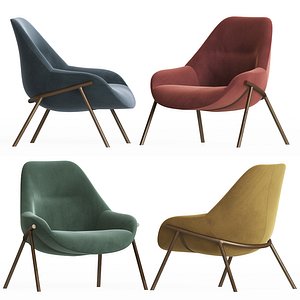 3D iron frame armchair model