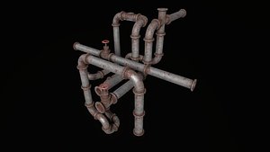 Modular pipes connectable 3D model