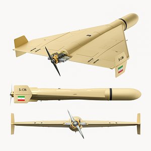 3D Iranian Shahed 136 Ariel Drone