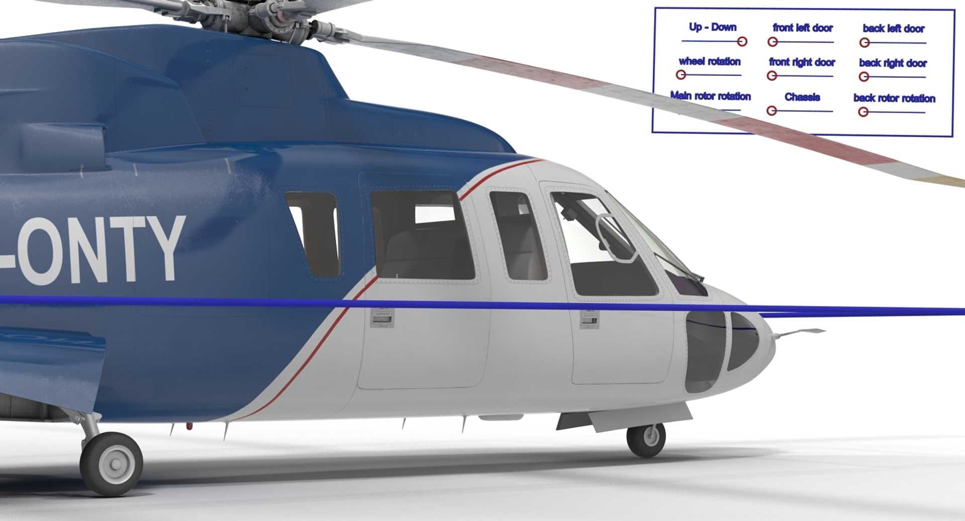 3d Sikorsky S76 Rigged Model
