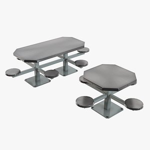 prison cafeteria table 3D