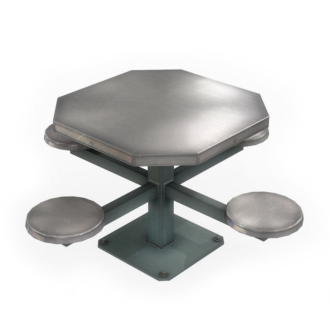 Prison cafeteria table 3D TurboSquid 1299092