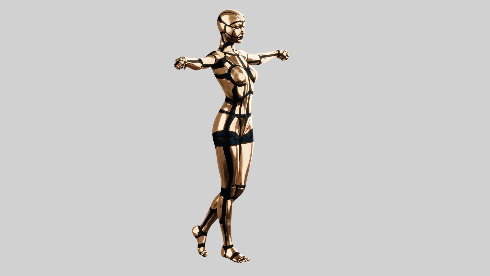 Rigged GOLDEN ANDROID Female 3D Model - TurboSquid 1714203