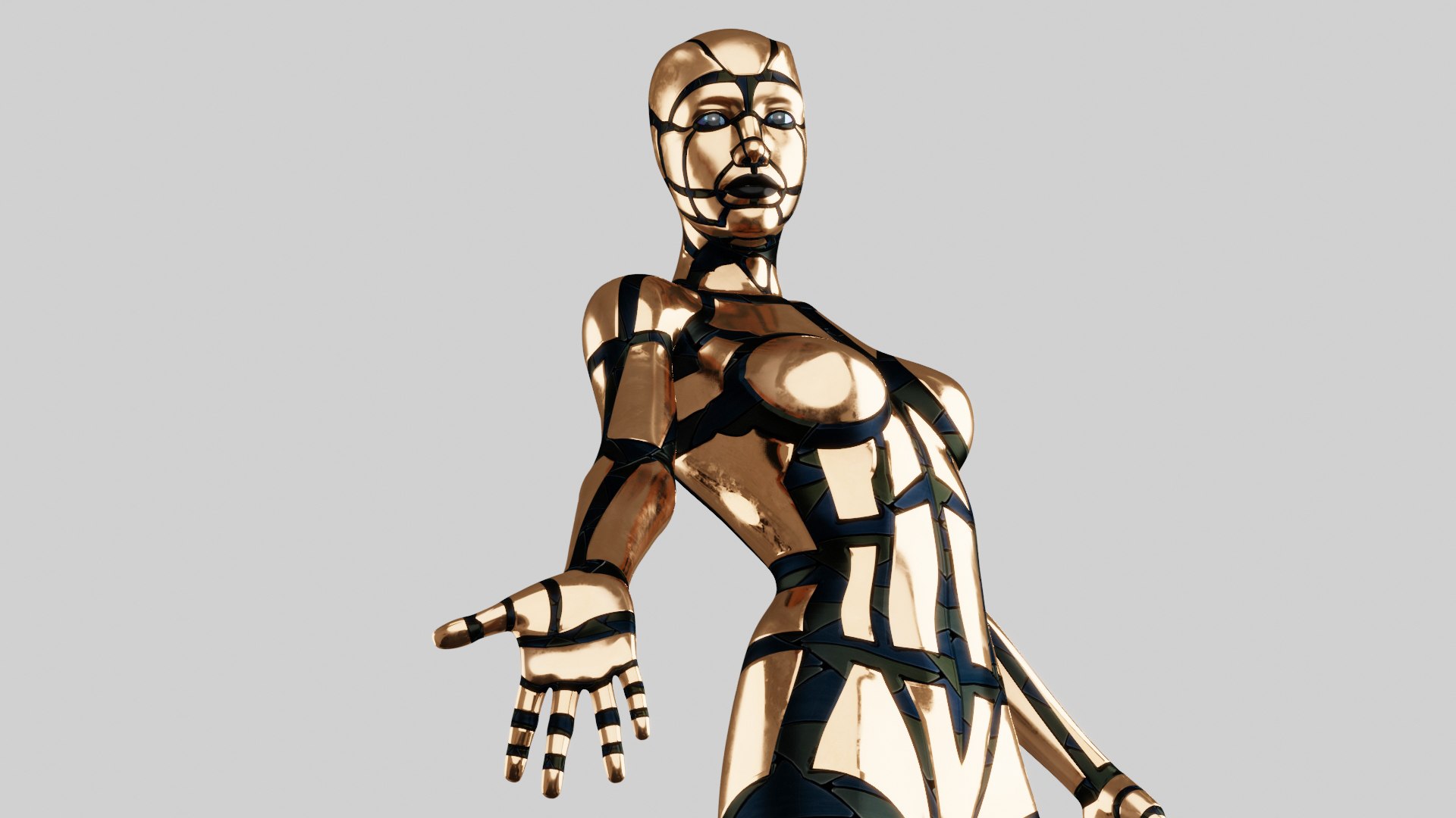 Rigged GOLDEN ANDROID Female 3D Model - TurboSquid 1714203