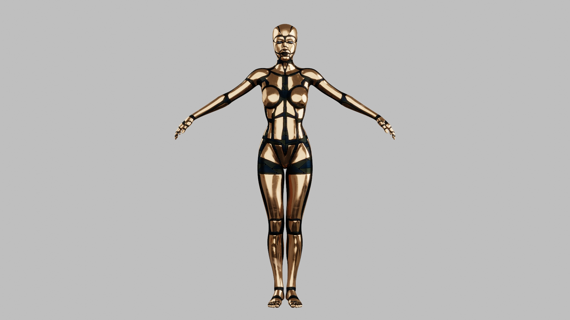 Rigged GOLDEN ANDROID Female 3D Model - TurboSquid 1714203