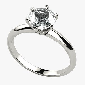 Single 7mm Diamond High Jewelry Gold Ring model