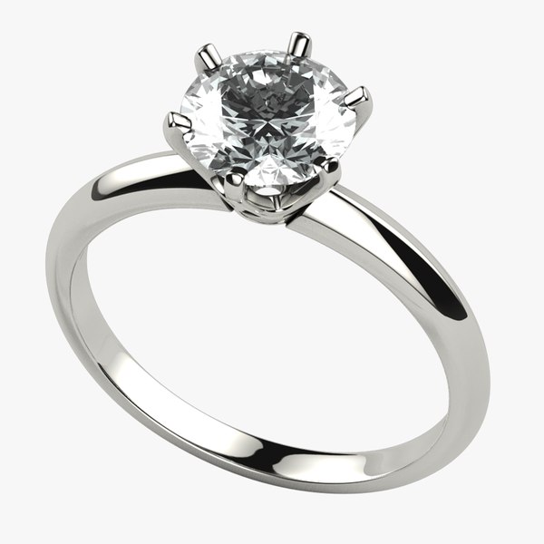 modelo 3d Single 7mm Diamond High Jewelry Gold Ring - TurboSquid 1892077