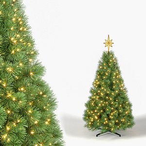 3D model Christmas Tree with Animated Lights - 5 feet
