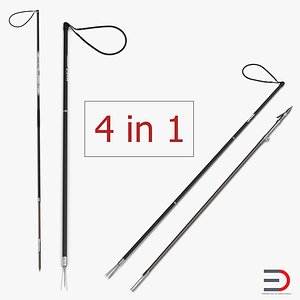 3D model underwater pole spears