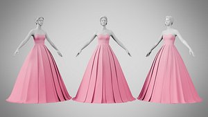 3D model Dress 48 Tickle Me Pink