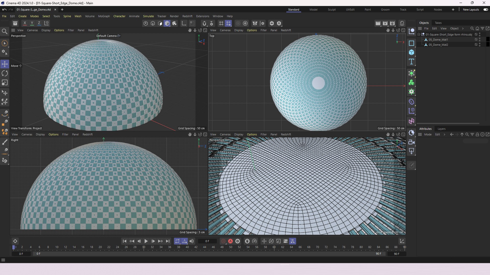Parametric Square Pattern Dome 3D Model - TurboSquid 2345243
