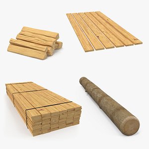3D timber wood planks