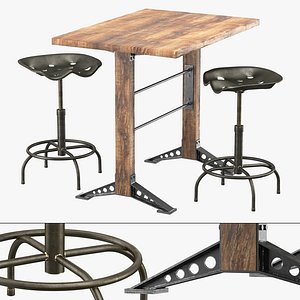 3D horeca bar table stool