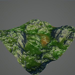 hills terrain realistic obj