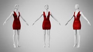 3D Dress 34 Crimson Royale Velvet