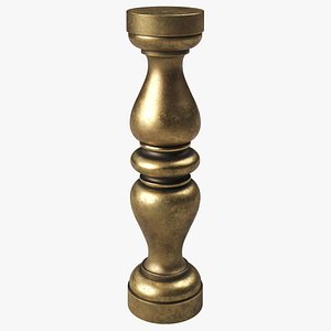 Bronze Finished Round Baluster 3D