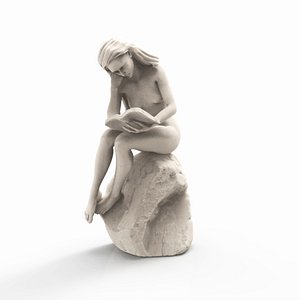 fbx reading woman statue