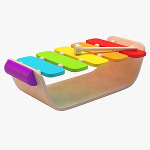wooden toy xylophone 3d model