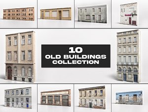 3D model 10 Old Building Collection Assets LowPoly