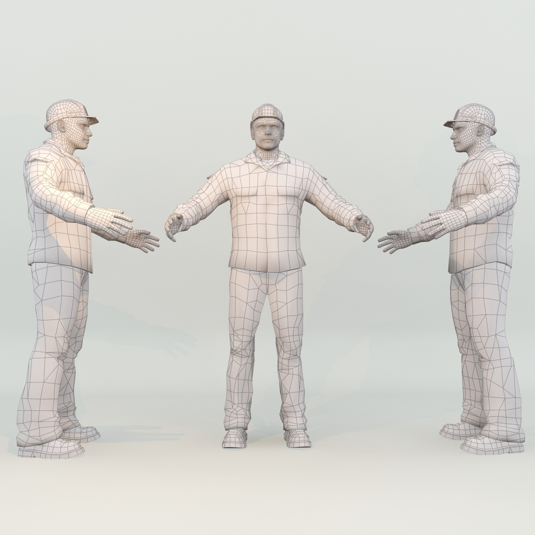 3d model worker pack
