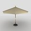 3d table chairs umbrella model