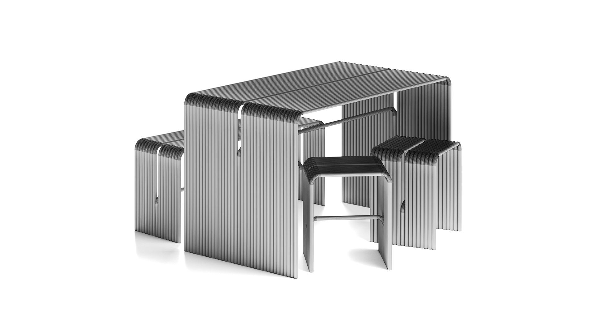 Tube Joyf Table Bench Stool 3D Model - TurboSquid 2205871