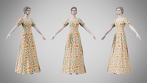 Dress 27 Retro Geometric Abstract 3D model