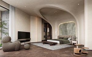Cozy Bedroom Interior Scene 3D model