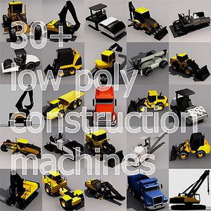 30+ Low Poly Construction Machines.MAX
