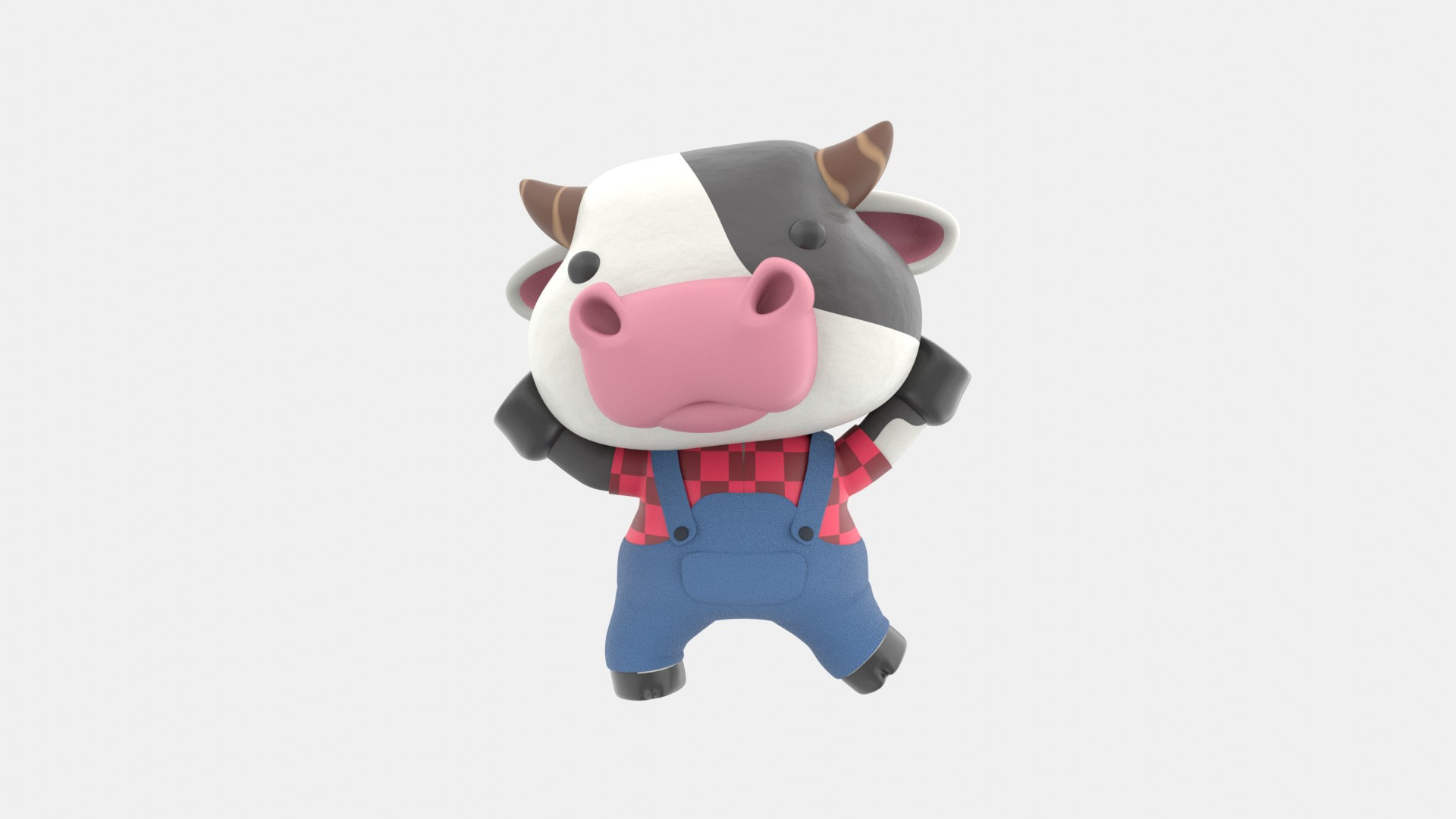 3D Cute Cow 3D Illustration - TurboSquid 2241821
