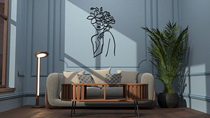 Minimalist Line Art Wall Decor 3D model
