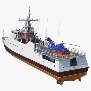 Coast Guard Vessel and Helicopter model