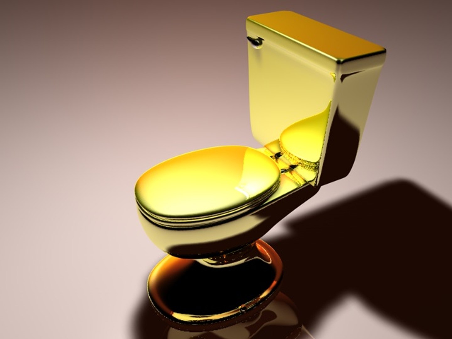 Gold Toilet Object 3d Rendering Stock Photo - Download Image Now